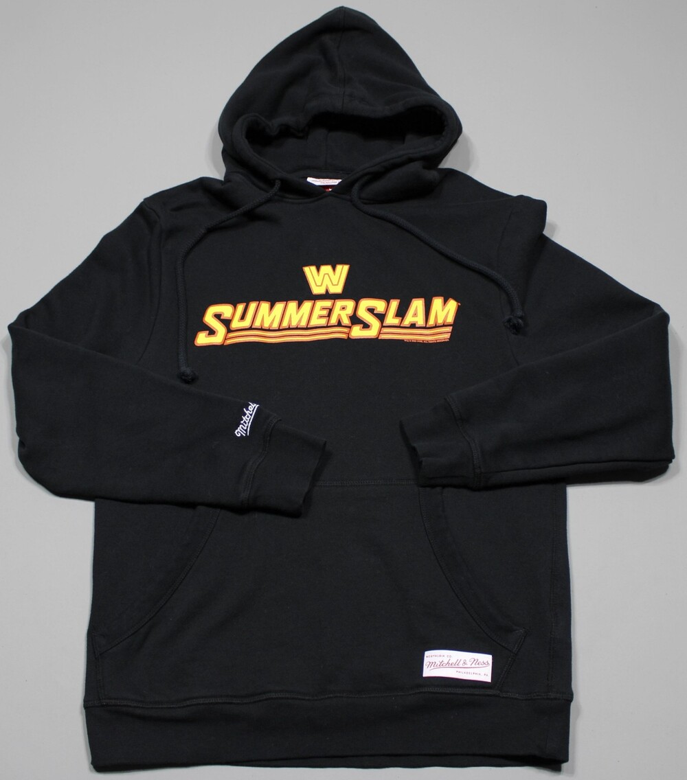WWE Summer Slam Mitchell & Ness Long Sleeve Hoodie Sweatshirt Mens Small Black